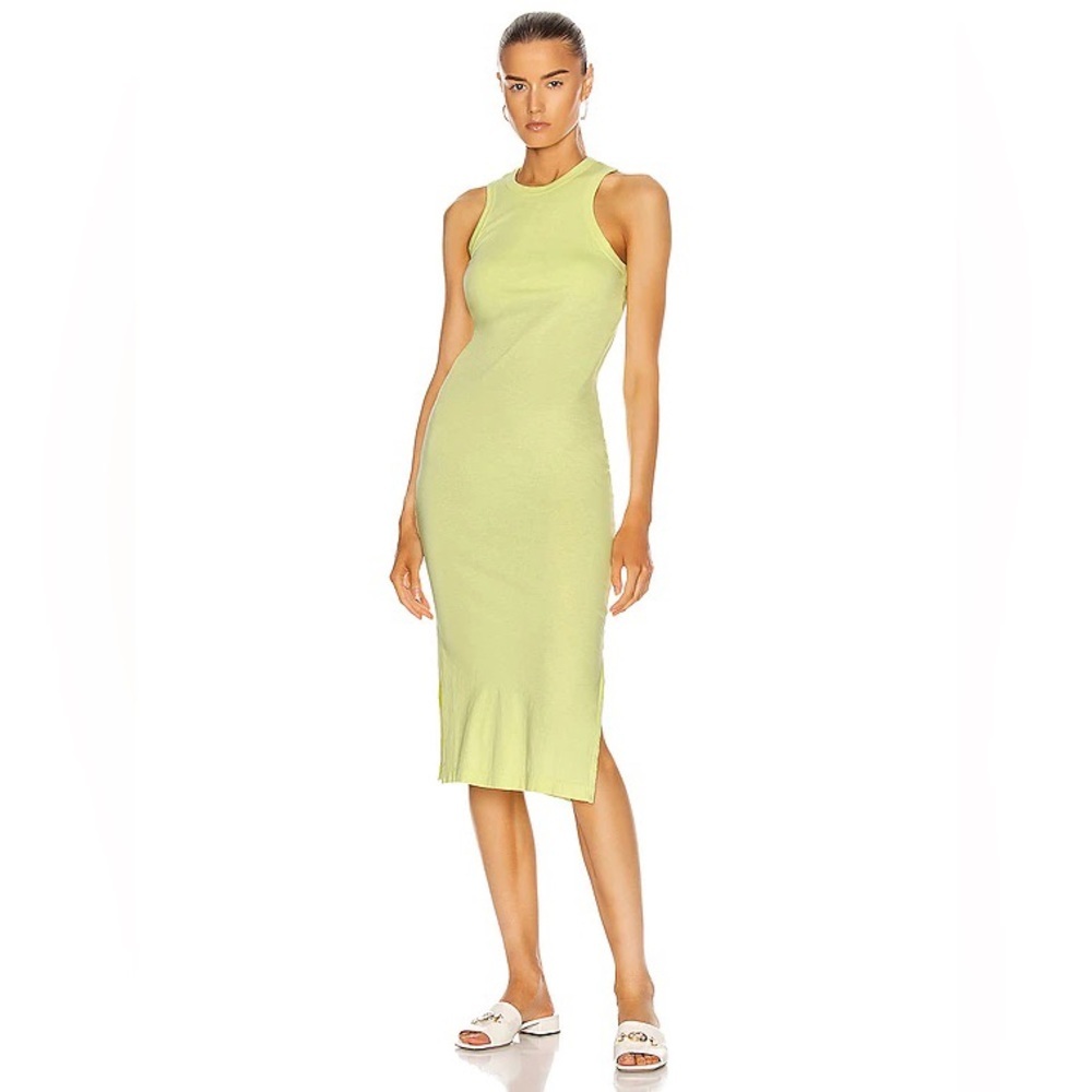 John Elliott supima racerback midi dress yellow volt M NWT